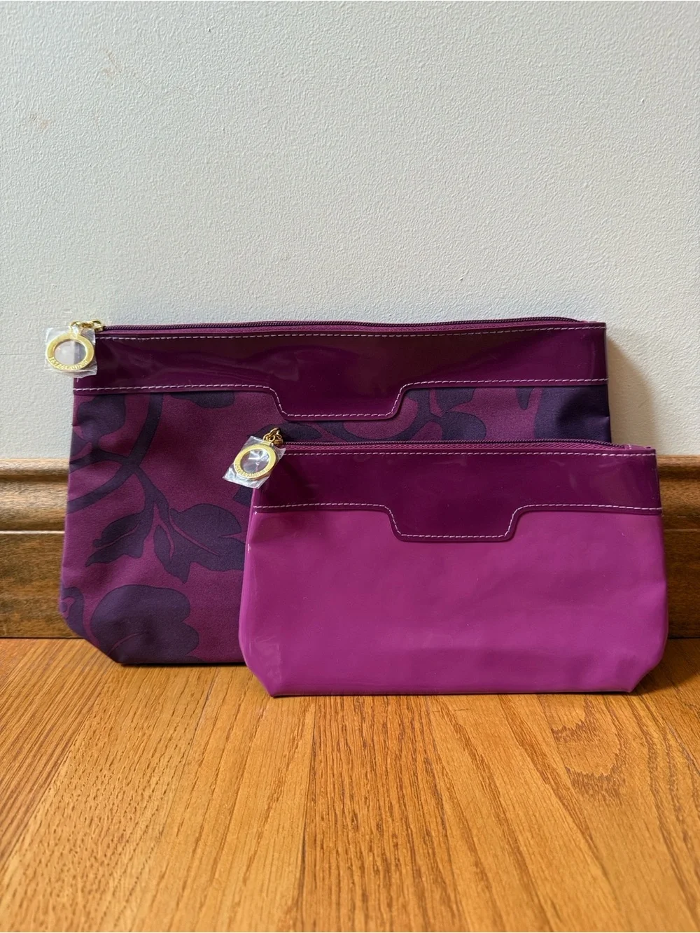 NEW Estée Lauder Make Up Bag Set Purple Floral Vacation Cruise Travel Toiletries
